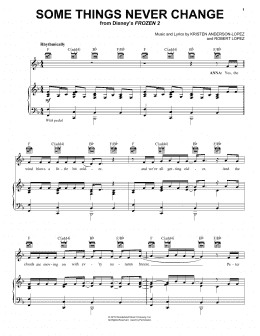 page one of Some Things Never Change (from Disney's Frozen 2) (Piano, Vocal & Guitar Chords (Right-Hand Melody))