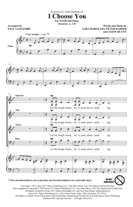 page one of I Choose You (arr. Paul Langford) (SATB Choir)