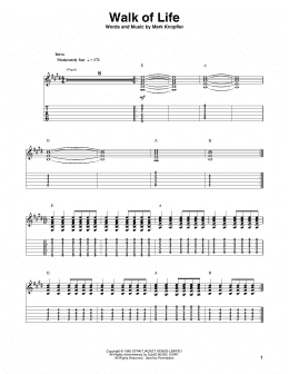 page one of Walk Of Life (Guitar Tab (Single Guitar))