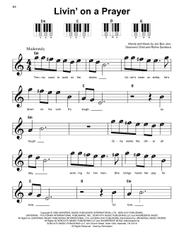 page one of Livin' On A Prayer (Super Easy Piano)