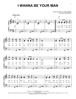 page one of I Wanna Be Your Man (Easy Piano)