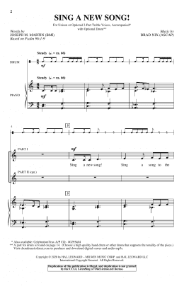 page one of Sing A New Song! (Unison Choir)