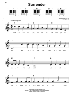 page one of Surrender (Super Easy Piano)
