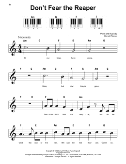 page one of Don't Fear The Reaper (Super Easy Piano)