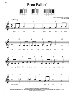 page one of Free Fallin' (Super Easy Piano)