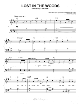 page one of Lost In The Woods (from Disney's Frozen 2) (Easy Piano)