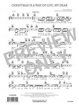 page one of Christmas Is A Way of Life, My Dear (Lead Sheet / Fake Book)