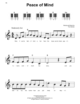 page one of Peace Of Mind (Super Easy Piano)