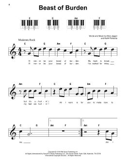 page one of Beast Of Burden (Super Easy Piano)
