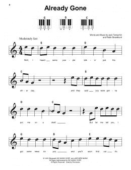 page one of Already Gone (Super Easy Piano)