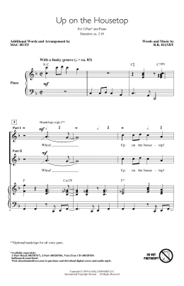 page one of Up On The Housetop (arr. Mac Huff) (2-Part Choir)