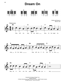 page one of Dream On (Super Easy Piano)