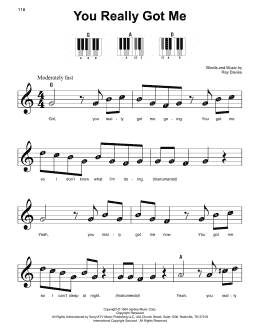 page one of You Really Got Me (Super Easy Piano)