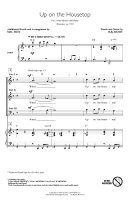 page one of Up On The Housetop (arr. Mac Huff) (3-Part Mixed Choir)
