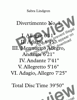 page one of Divertimento No. 1  IV. Andante