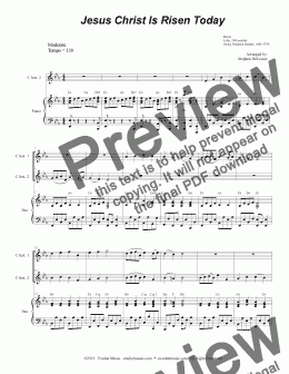 page one of Jesus Christ Is Risen Today (Duet for C-Instruments)