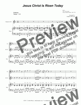 page one of Jesus Christ Is Risen Today (Duet for Flute and Bb-Clarinet)