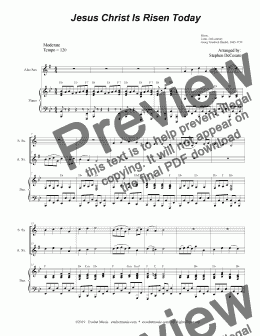 page one of Jesus Christ Is Risen Today (Duet for Soprano and Alto Saxophone)