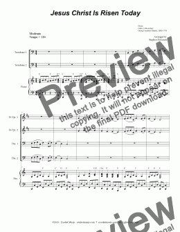 page one of Jesus Christ Is Risen Today (for Brass Quartet and Piano - Alternate Version)