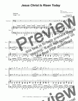 page one of Jesus Christ Is Risen Today (Trombone Duet)