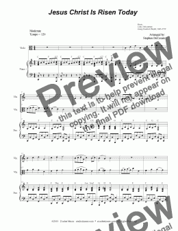 page one of Jesus Christ Is Risen Today (Duet for Violin and Viola - Alternate Version)