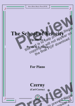 page one of Czerny-The School of Velocity,Op.299 No.1,Presto C Major