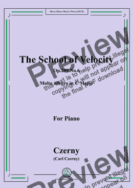 page one of Czerny-The School of Velocity,Op.299 No.6,Molto allegro in C Major