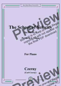 page one of Czerny-The School of Velocity,Op.299 No.15,Presto in C Major
