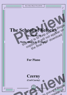page one of Czerny-The School of Velocity,Op.299 No.18,Molto allegro in G Major