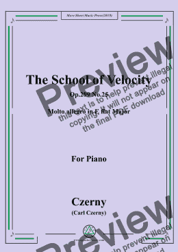page one of Czerny-The School of Velocity,Op.299 No.25,Molto allegro in E flat Major