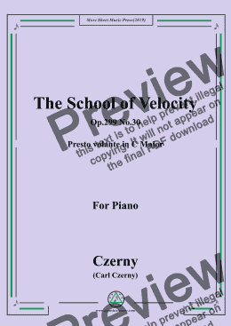page one of Czerny-The School of Velocity,Op.299 No.30,Presto volante in C Major