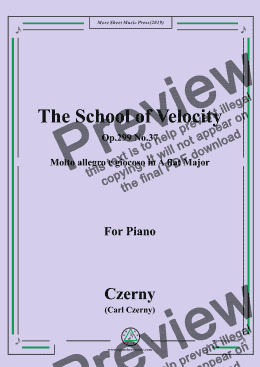 page one of Czerny-The School of Velocity,Op.299 No.37,Molto allegro e giocoso in A flat Major