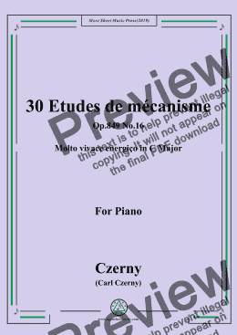 page one of Czerny-30 Etudes de mécanisme,Op.849 No.16,Molto vivace energico in C Major
