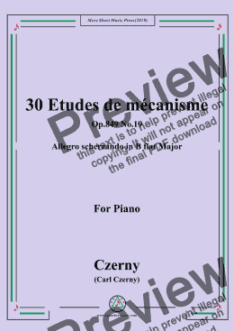 page one of Czerny-30 Etudes de mécanisme,Op.849 No.19,Allegro scherzando in B flat Major