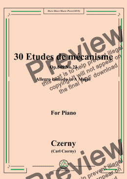 page one of Czerny-30 Etudes de mécanisme,Op.849 No.23,Allegro comodo in A Major