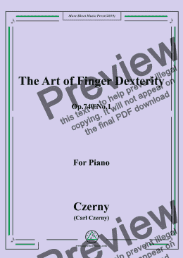 page one of Czerny-The Art of Finger Dexterity,Op.740 No.1