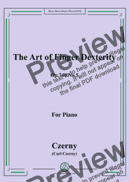 page one of Czerny-The Art of Finger Dexterity,Op.740 No.5