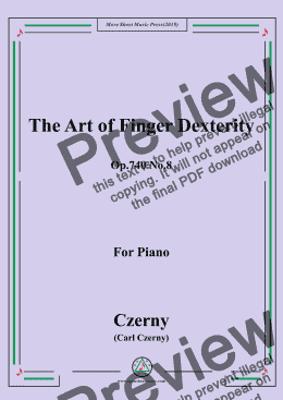 page one of Czerny-The Art of Finger Dexterity,Op.740 No.8
