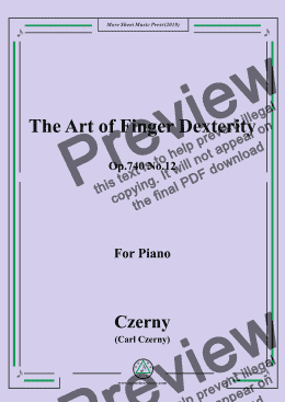 page one of Czerny-The Art of Finger Dexterity,Op.740 No.12