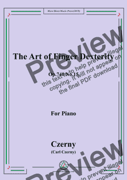 page one of Czerny-The Art of Finger Dexterity,Op.740 No.15
