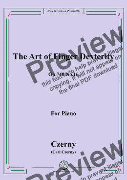 page one of Czerny-The Art of Finger Dexterity,Op.740 No.16
