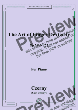 page one of Czerny-The Art of Finger Dexterity,Op.740 No.22