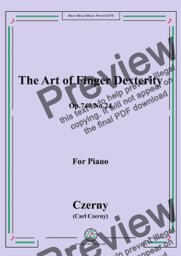page one of Czerny-The Art of Finger Dexterity,Op.740 No.24