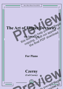page one of Czerny-The Art of Finger Dexterity,Op.740 No.40