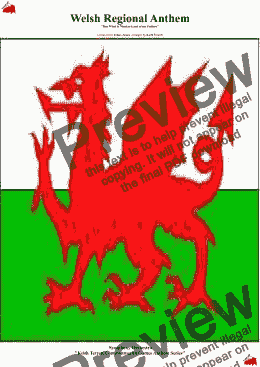page one of Welsh Regional Anthem for Symphony Orchestra (Commonwealth Games Anthem Series) 