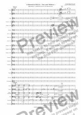 page one of A Dragon's Realm - The Lost World - Orchestra