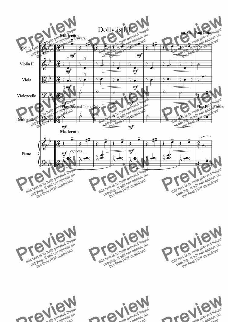 page one of Dolly is Ill - Download sheet music
