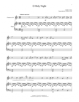page one of O Holy Night (Clarinet and Piano)