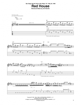 Råd hundrede indre Red House (Guitar Tab) - Print Sheet Music Now