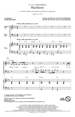 page one of Rainbow (arr. Mark Brymer) (SATB Choir)
